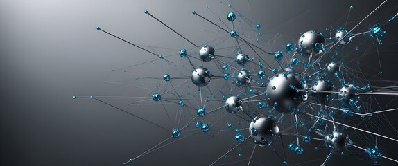 Geometric graphic background molecule and communication. Connected lines with dots. Minimalism chaotic illustration background. Concept of the science, chemistry, biology, medicine, technology