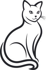 a sleek and elegant cat outline