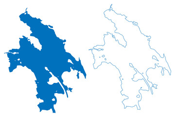 Nuijamaa Lake (Russian Federation, Russia, Republic of Finland) map vector illustration, scribble sketch Nuijamaanjärvi map