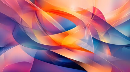 37. A dynamic abstract design with overlapping translucent shapes and gradient colors