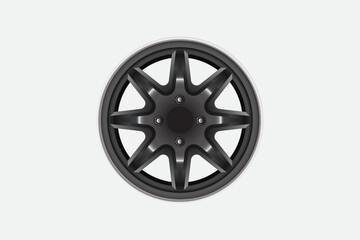 Obraz premium Aluminum wheel car rim on white background vector illustration