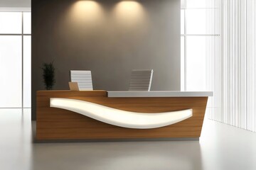 Sleek Reception Desk: Modern Front Desk Design
