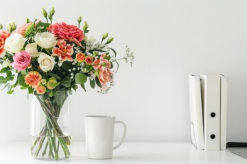 A bouquet of fresh flowers in a vase