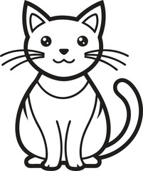 a black and white drawing of a cat