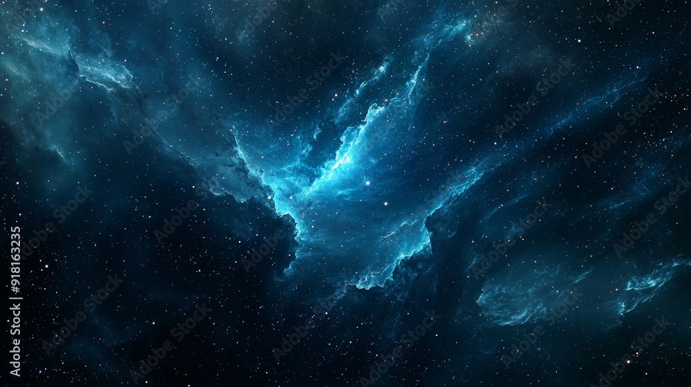 Poster galaxy themed background with stars and nebulae for space exploration generative ai