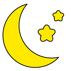 초승달 별 일러스트