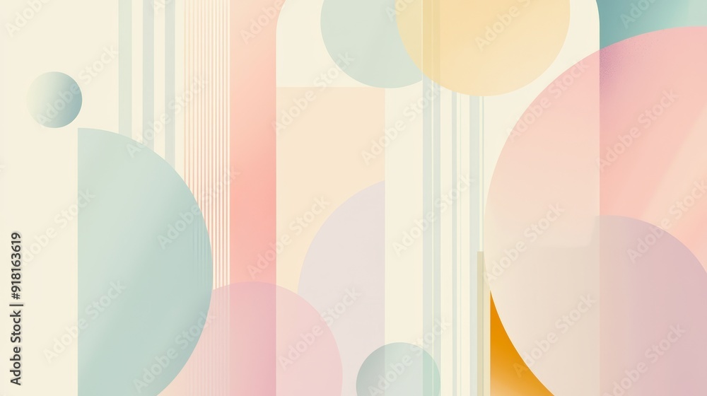 Poster minimalist abstract background with soft pastel colors and geometric shapes for modern design genera