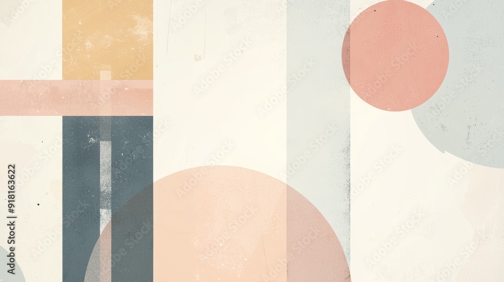 Poster minimalist abstract background with soft pastel colors and geometric shapes for modern design genera