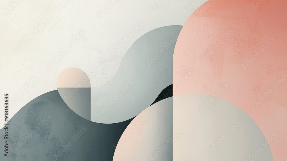 Aufkleber minimalist abstract background with soft pastel colors and geometric shapes for modern design genera