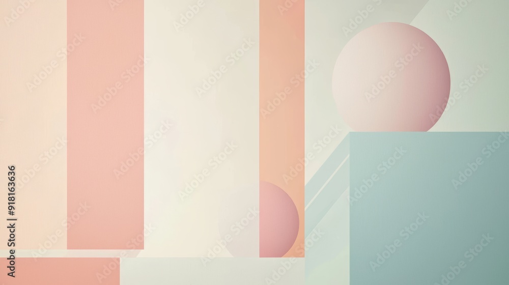 Poster minimalist abstract background with soft pastel colors and geometric shapes for modern design genera