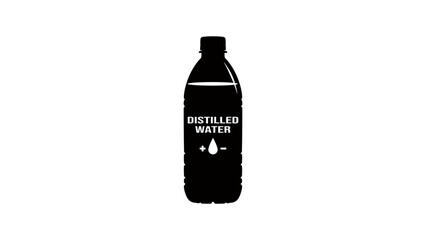 Distilled Water, black isolated silhouette 