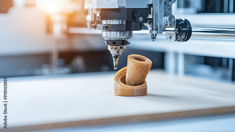 Poster precision additive manufacturing with 3d printer: creating mechanical part layer by layer, generativ
