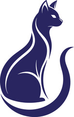a cat logo with a blue background