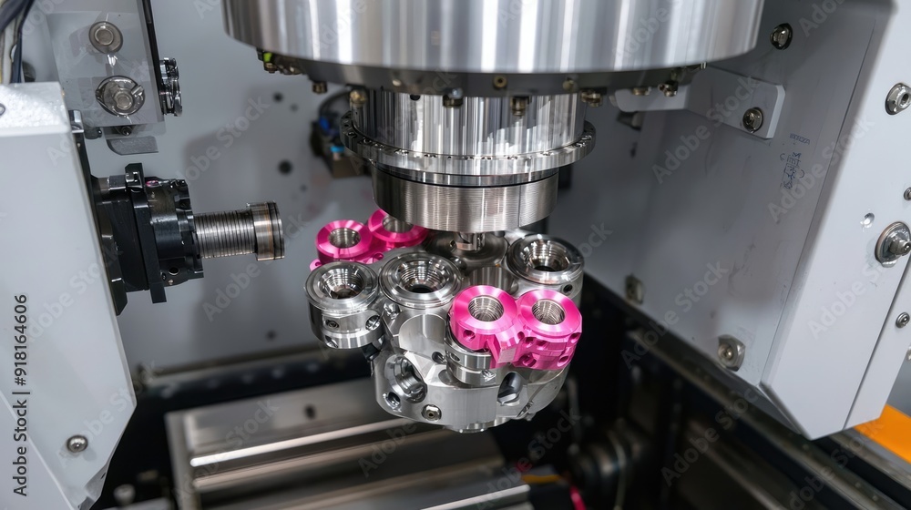 Poster advanced computer-controlled lathe machine precision turning metal parts for industrial tool product