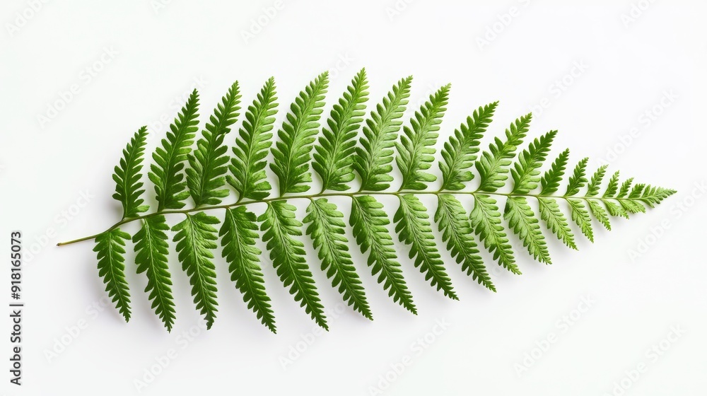 Poster detailed green fern leaf isolated on white background for nature and botany concepts generative ai
