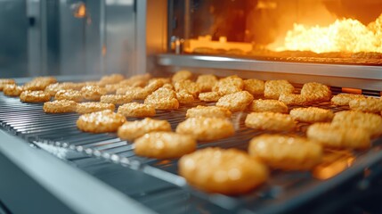 Efficient Automation in Industrial Baking: Continuous Conveyor Oven for Food Processing, Generative Ai