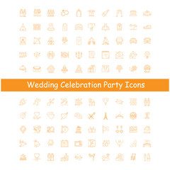 Wedding Party Celebration Vector Icon Design Collection