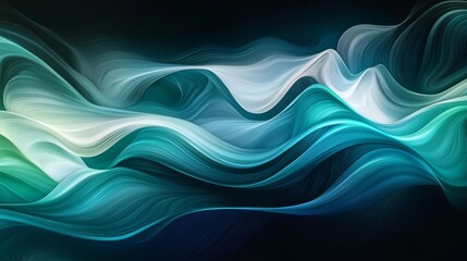 Fototapeta premium Soothing Abstract Background with Waves and Gradients of Blue and Green Generative AI