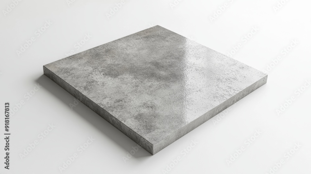 Poster modern hexagonal floor tile with marble texture on white background, ideal for interior design and a