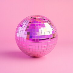 pink disco ball isolated