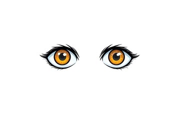 pair of large expressive orange eyes with long lashes, giving an intense and detailed focus, perfect for anime or cartoon-style characters