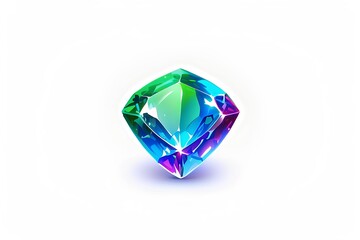 Fototapeta premium colorful, multi-hued gemstone with shades of green, blue, and purple, reflecting light and luxury, offering a vibrant and detailed design