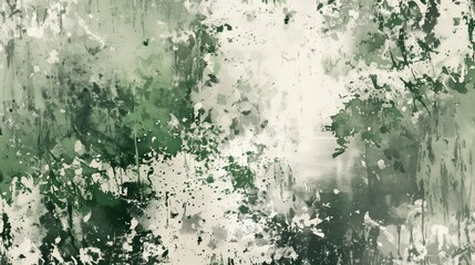 Fototapeta premium Abstract Green and White Grunge Splatter Background with Textured Artistic Design