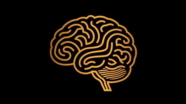 Minimalistic Brain Logo Design in Vector Format with Simple Lines