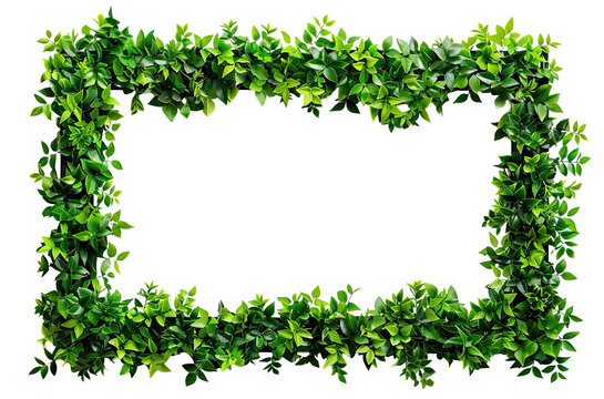 Fototapeta Lush green leaves forming a natural frame, cut out