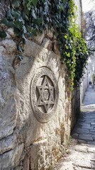 Star of David Ancient Alley Judaism Religion Spiritual Symbol - Generative AI