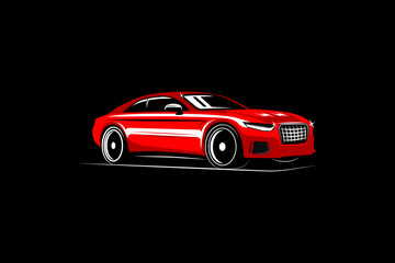 Red Car vector icon.