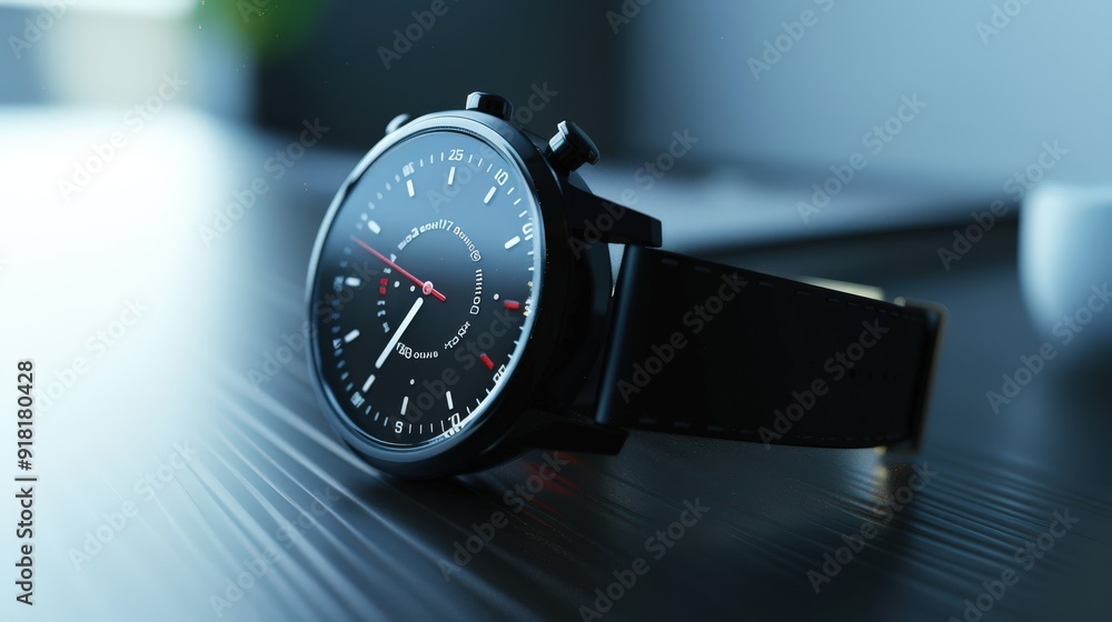 Poster modern smartwatch with a customizable clock face