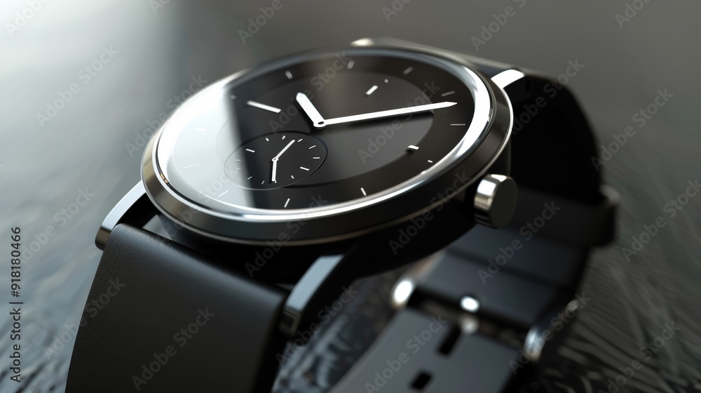 Poster modern smartwatch with a customizable clock face