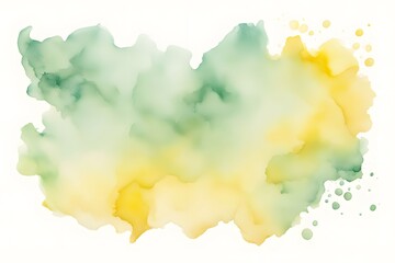 Obraz premium A transition from mint green to light yellow watercolor on white background, AI Generated