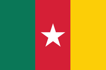 National flag of Cameroon. Cameroonian flag. Vector Illustration.