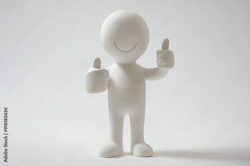 Wall mural 3d minimalistic person - thumbs up