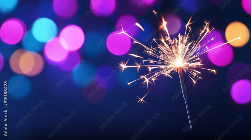 Poster sparkling firecracker bursting against dark sky symbolizing colorful diwali celebrations in india wi
