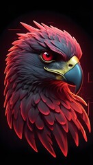 Obraz premium a design hawk,headshot soft neon light