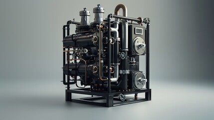 Fototapeta premium Detailed 3D render of an industrial compressor