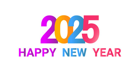 Happy New Year - 2025 Greetings - and New Year 2025 Celebration Vector Illustration