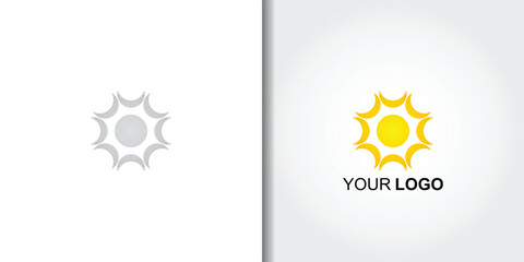 abstract sun logo set vector