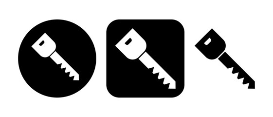Keys icons. Silhouettes of keys. Vector illustration