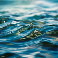 A serene water surface displaying gentle waves and ripples. Generative AI.