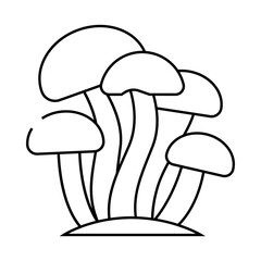 enoki mushroom line icon vector. enoki mushroom sign. isolated contour symbol black illustration