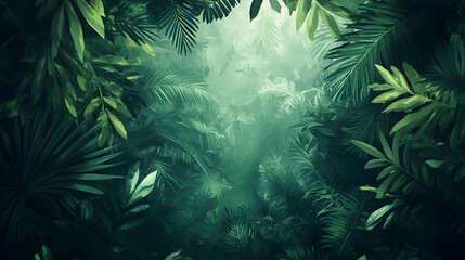 Fototapeta premium Abstract Forest Canopy with Dappled Light and Leafy Patterns - An illustration of an abstract forest 