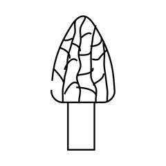morel mushroom line icon vector. morel mushroom sign. isolated contour symbol black illustration