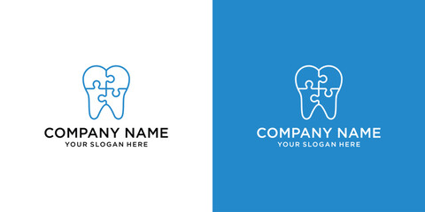 Dental Puzzle Logo Vector Image