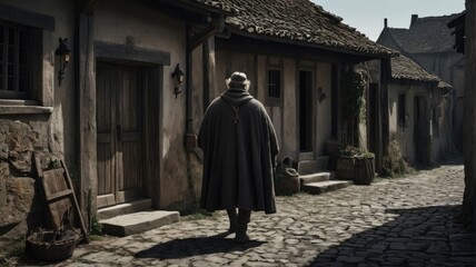 Naklejka premium person in a cemetery