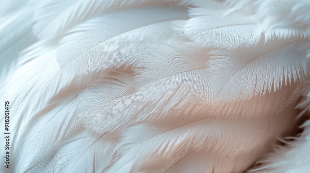 Poster soft white feathers create a gentle, textured pattern illuminated by soft light