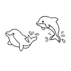 hand drawn vector illustration of a whale